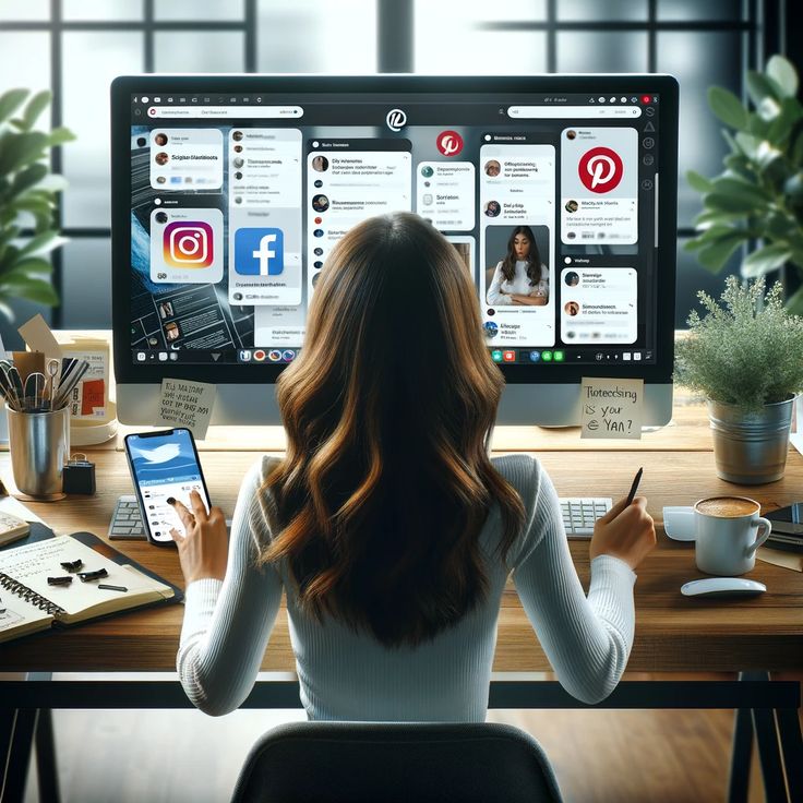 Persona gestionando redes sociales como Community Manager